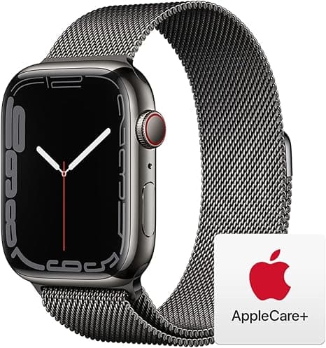 Apple Watch Series 7 [GPS + Cellular 45mm] Smart Watch w/Graphite Stainless Steel Case with Graphite Milanese Loop. Fitness Tracker, Blood Oxygen & ECG Apps, Always-On Retina Display, Water Resistant